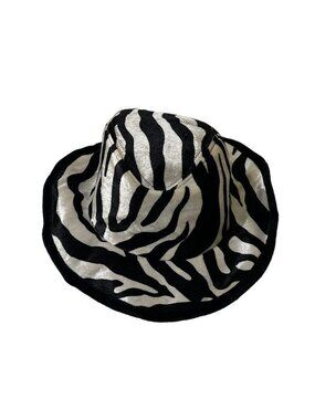 Black and White Zebra Stripe Hat Cap By Elope of Colorado Springs Fits Small/Med